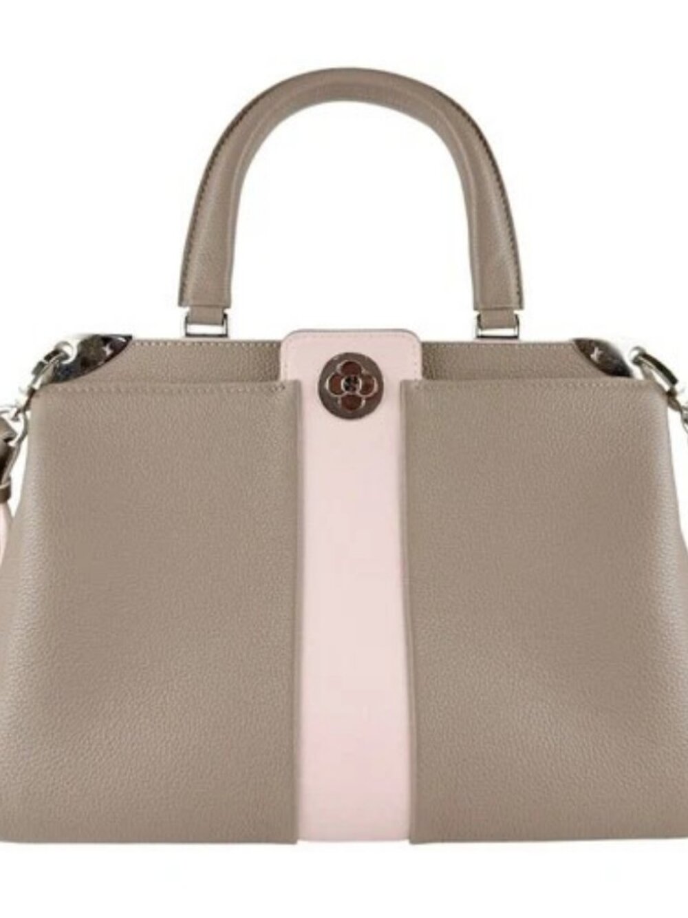 Auth LOUIS VUITTON Astrid Handbag Shoulder Bag Greige/Pink Leather M54374 z9490